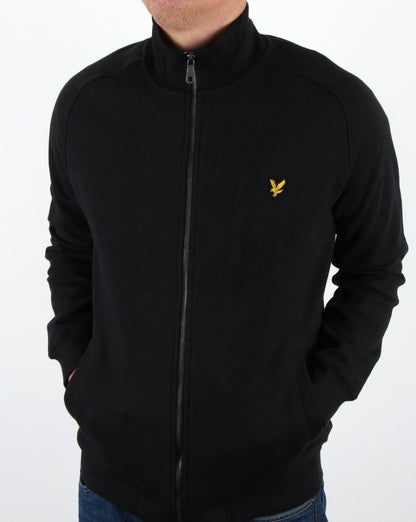 Lyle And Scott Funnel Neck Zip Through Sweatshirt True Black