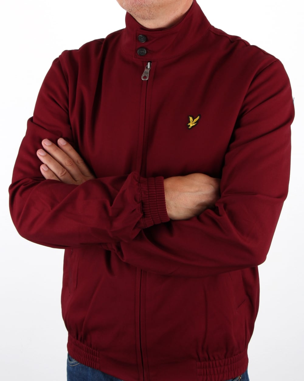 Lyle And Scott Check Lined Harrington Jacket Claret Jug