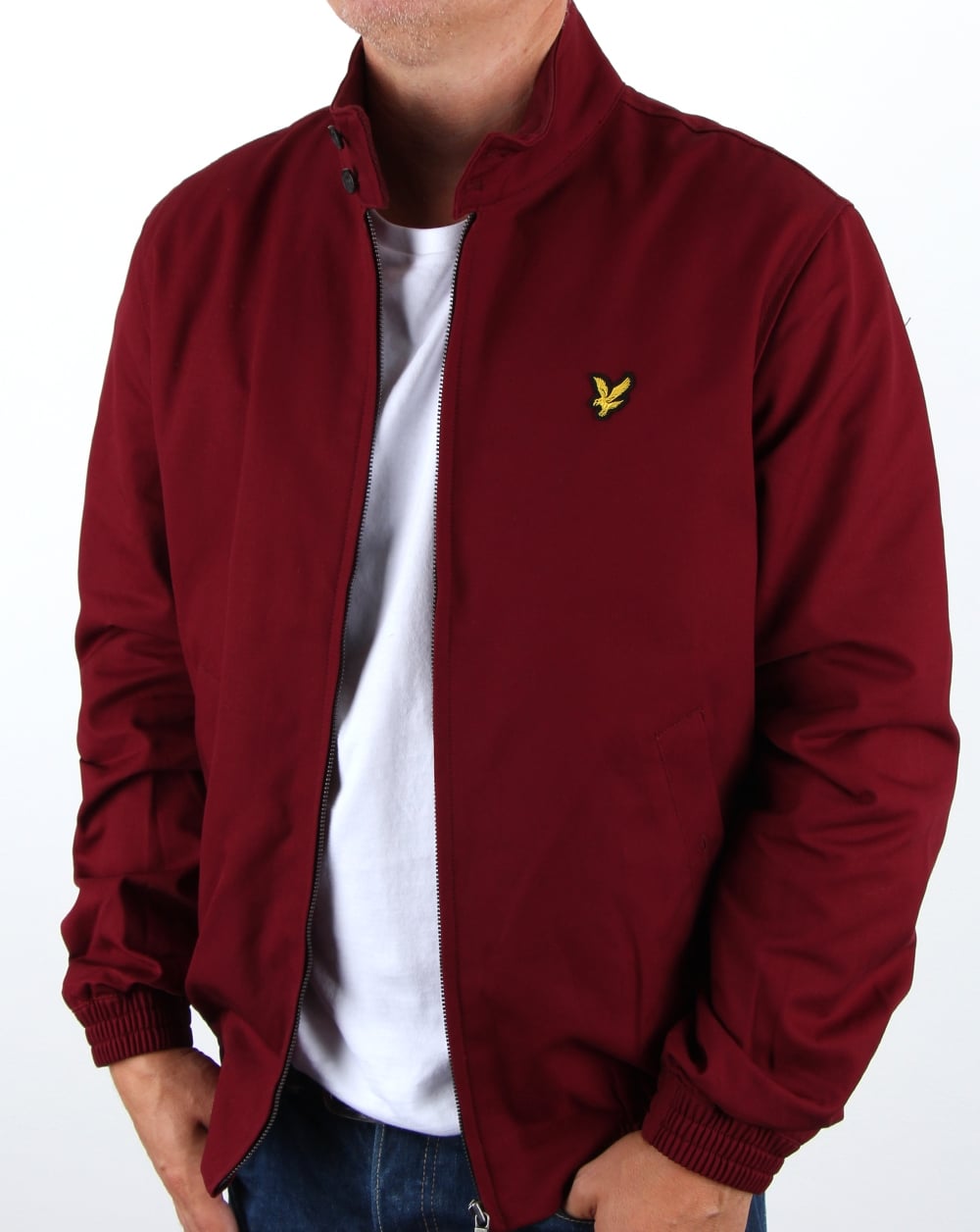 Lyle And Scott Check Lined Harrington Jacket Claret Jug