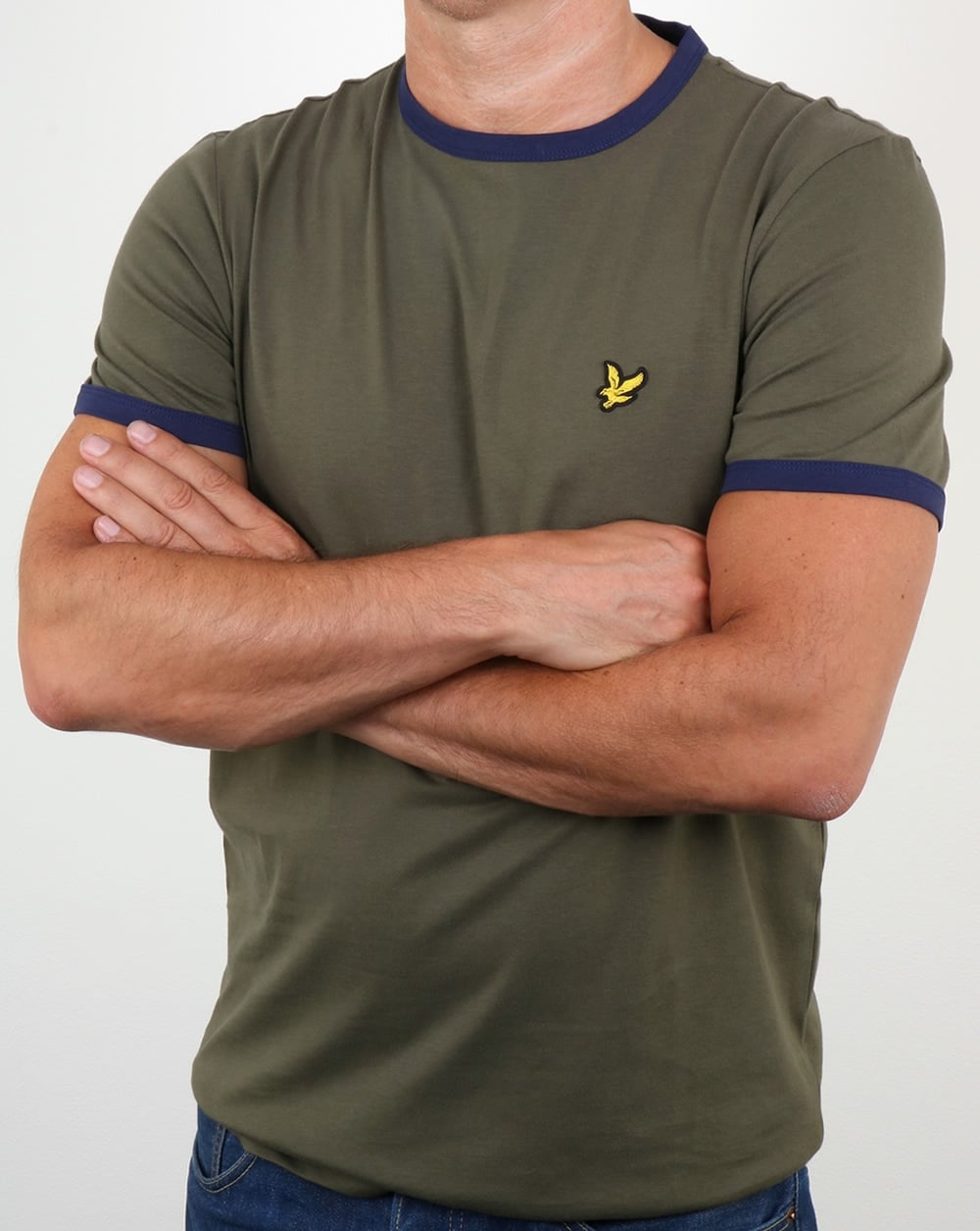 Lyle And Scott Ringer T Shirt Olive