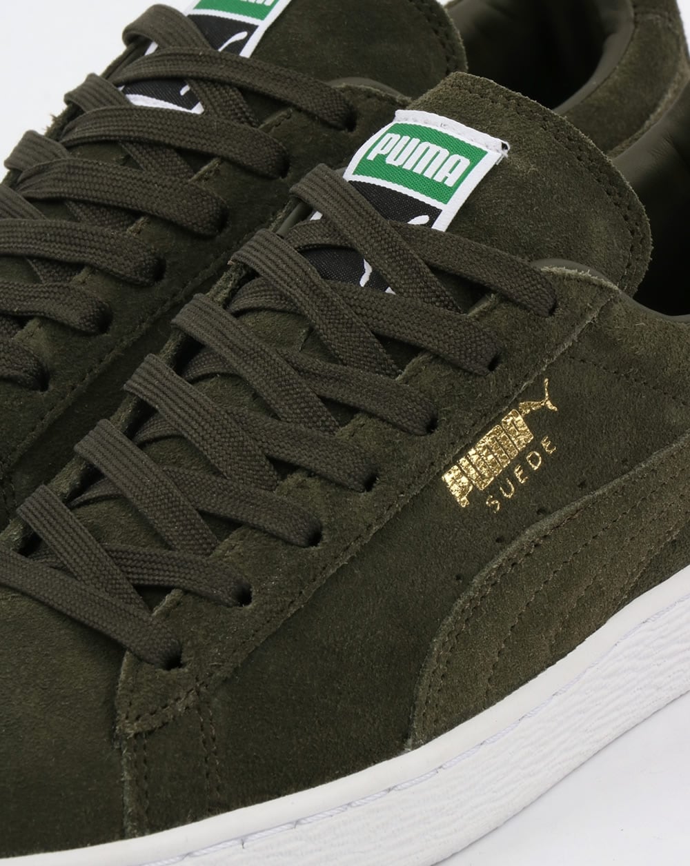 Puma Suede Classic Trainers Forest Night/White