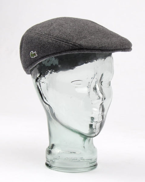 Lacoste Wool Broadcloth Flat Cap Silver Chine