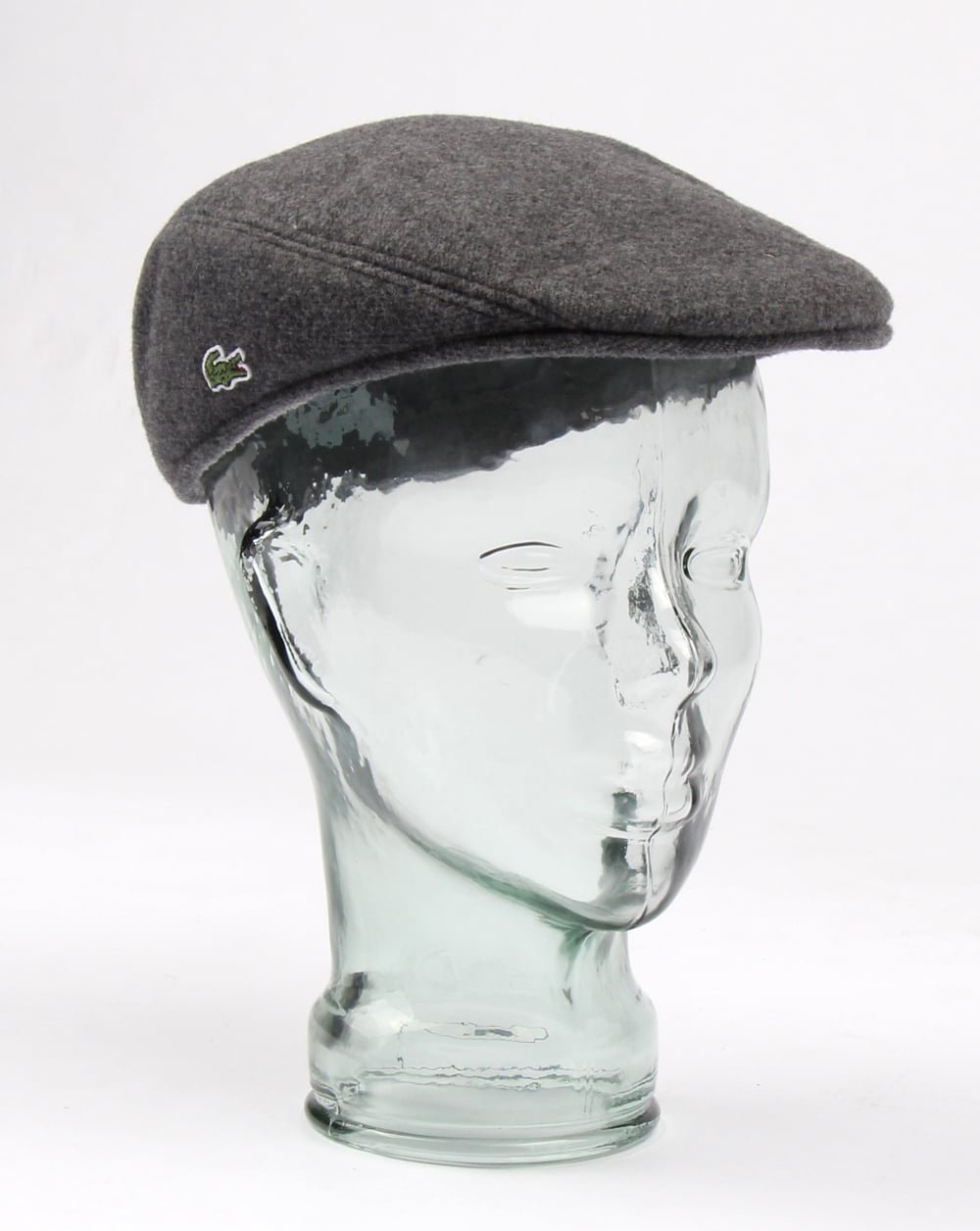 Lacoste Wool Broadcloth Flat Cap Silver Chine