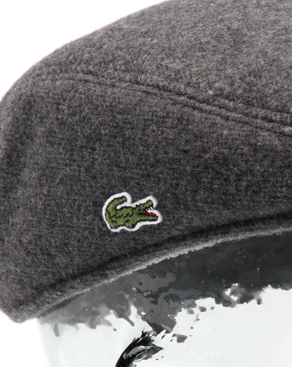 Lacoste Wool Broadcloth Flat Cap Silver Chine