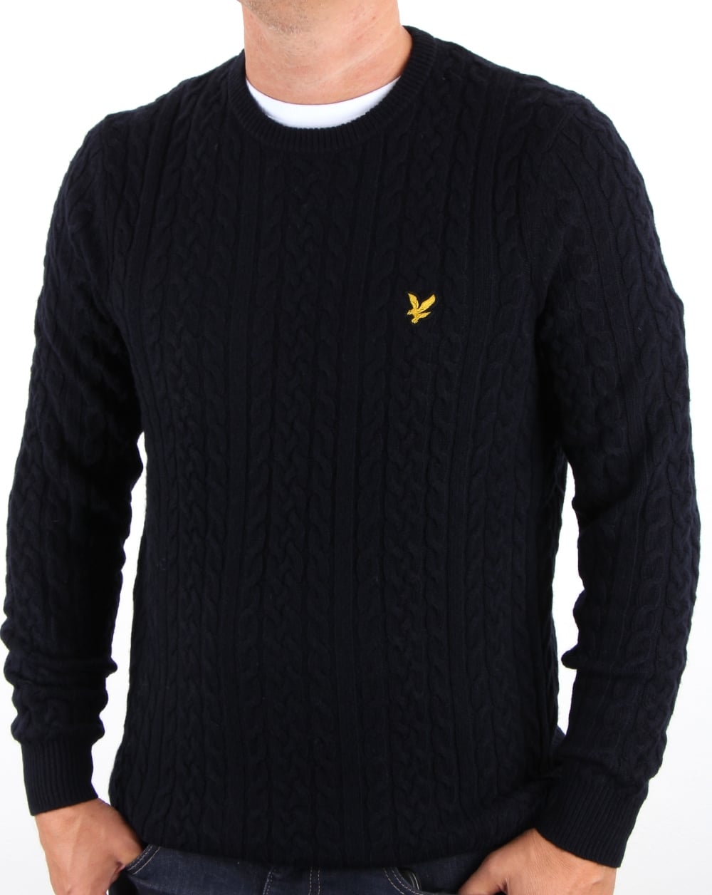 Lyle And Scott Cable Jumper Navy