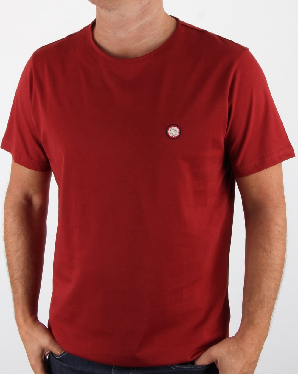 Pretty Green Mitchell T Shirt Dark Red