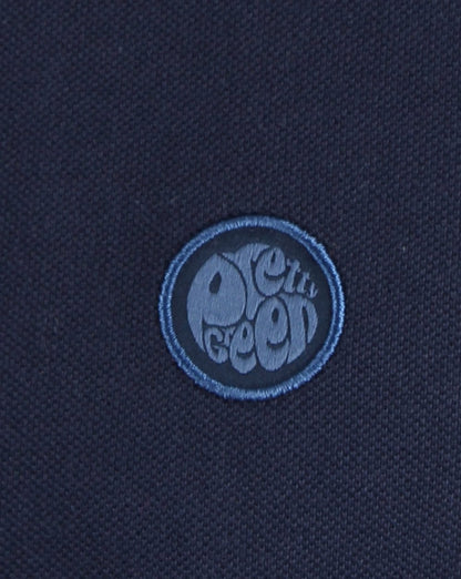 Pretty Green Barton Long Sleeve Tipped Polo Navy