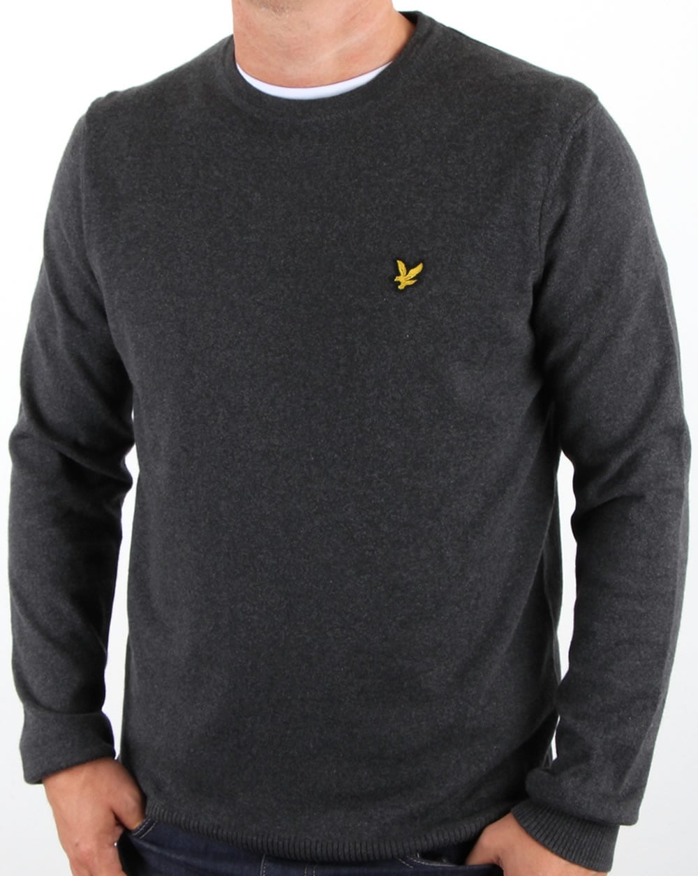 Lyle And Scott Merino Jumper Charcoal Marl