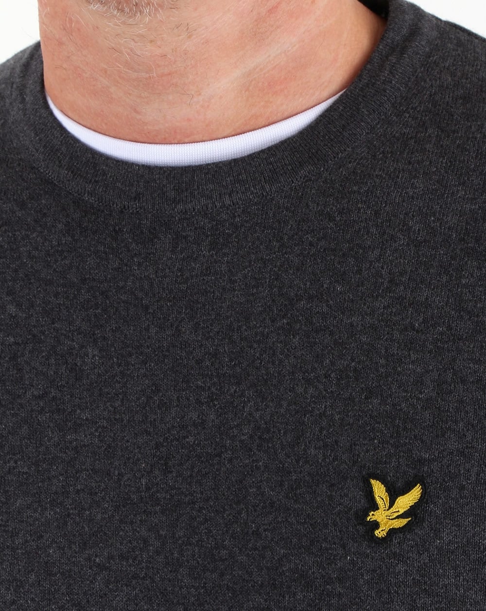 Lyle And Scott Merino Jumper Charcoal Marl