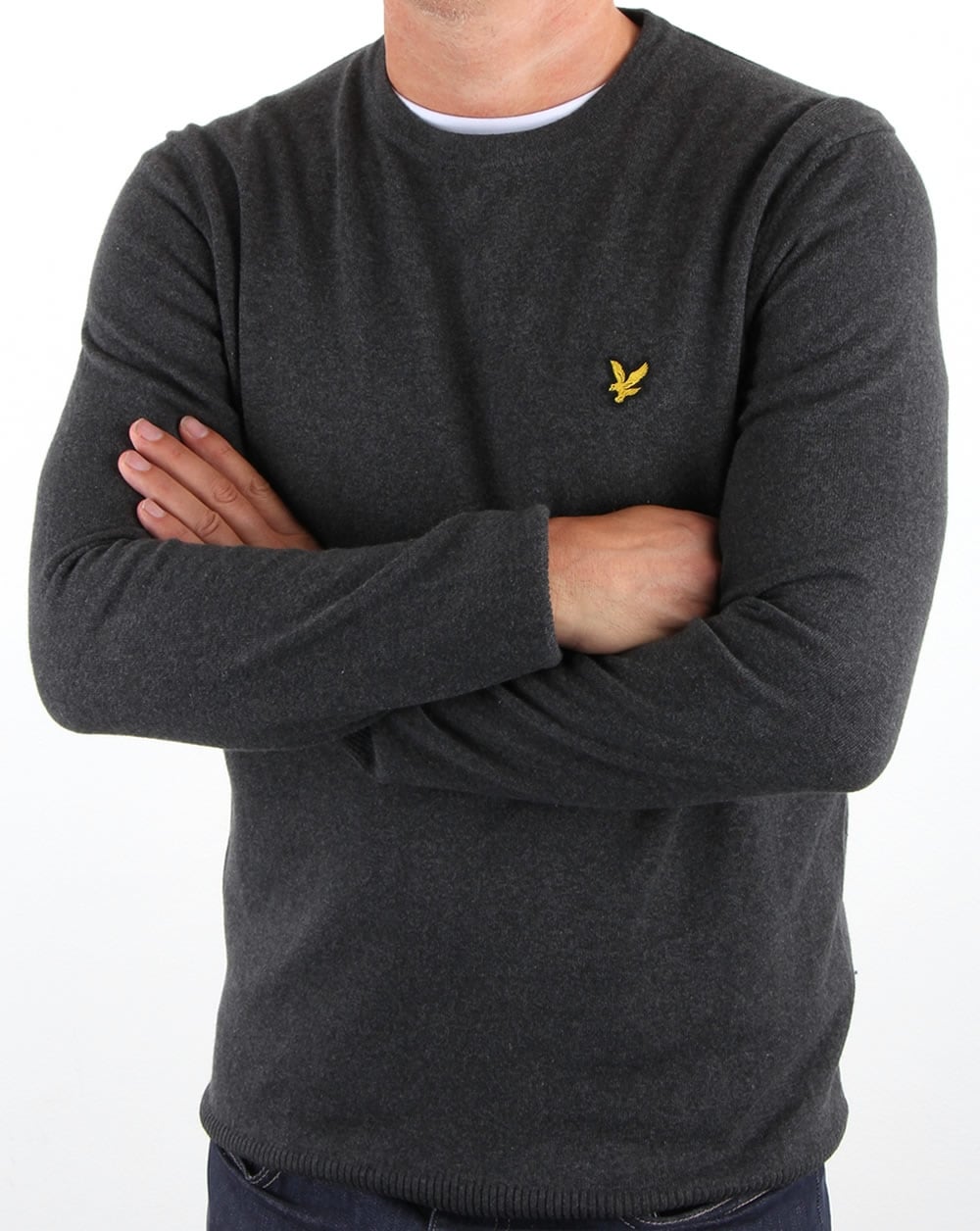 Lyle And Scott Merino Jumper Charcoal Marl