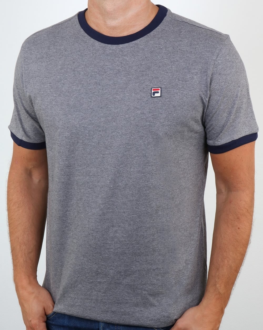 Fila Vintage Ringer T Shirt Grey Twist