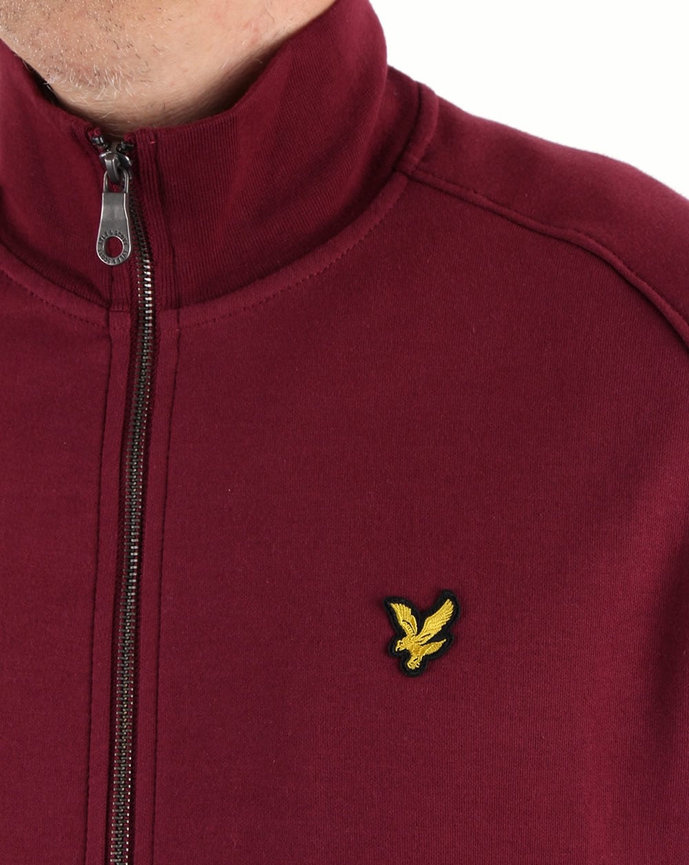 Lyle And Scott Funnel Neck Zip Through Sweatshirt Claret