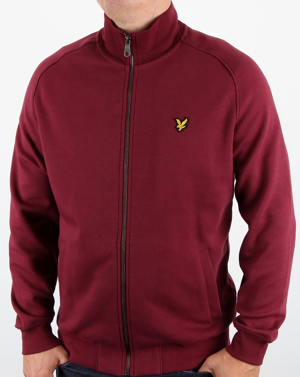 Lyle And Scott Funnel Neck Zip Through Sweatshirt Claret