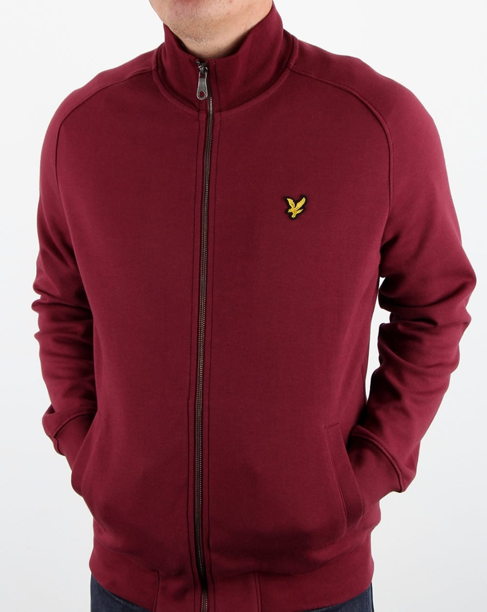 Lyle And Scott Funnel Neck Zip Through Sweatshirt Claret