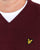 Lyle And Scott V Neck Cotton Merino Jumper Claret