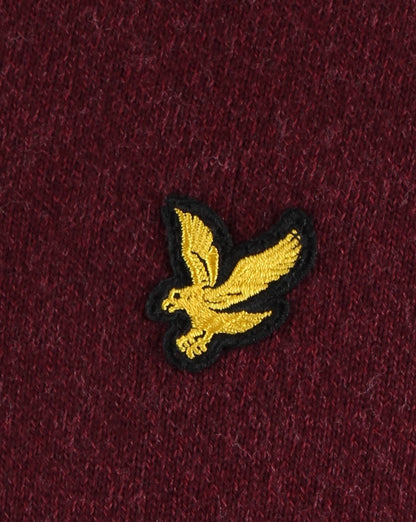 Lyle And Scott V Neck Cotton Merino Jumper Claret