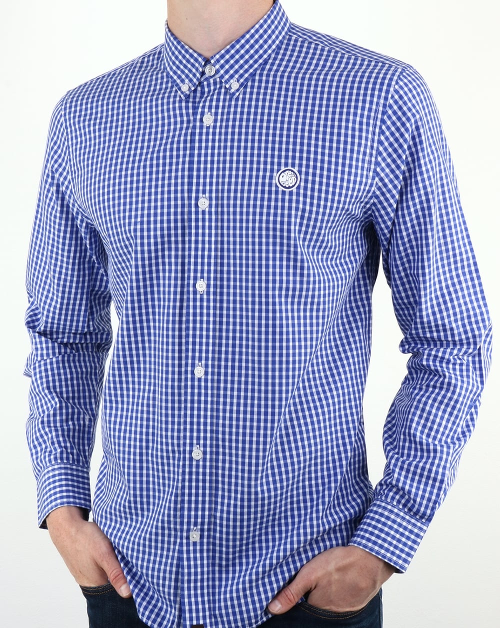 Pretty Green Francis Gingham Shirt Blue