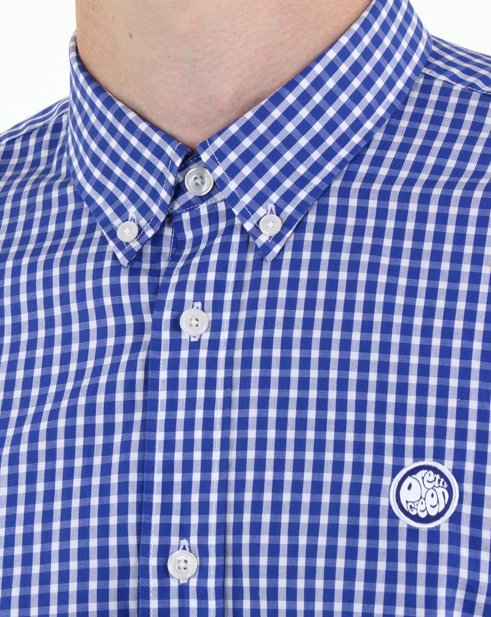 Pretty Green Francis Gingham Shirt Blue