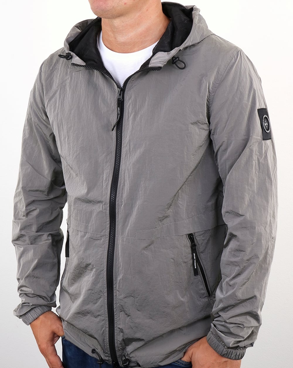 Marshall Artist Liquid Nylon Windrunner Silver Grey