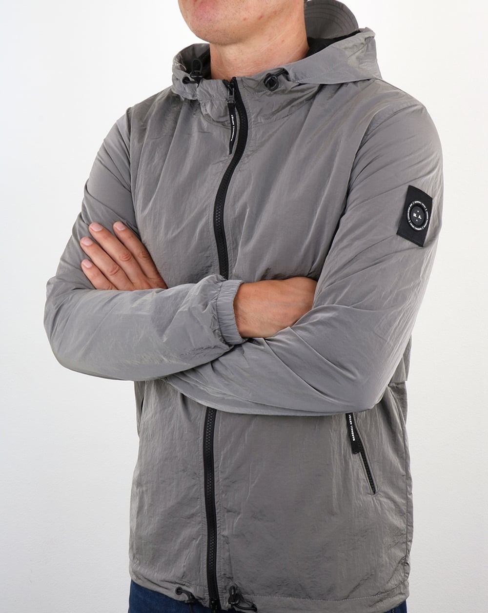 Marshall Artist Liquid Nylon Windrunner Silver Grey