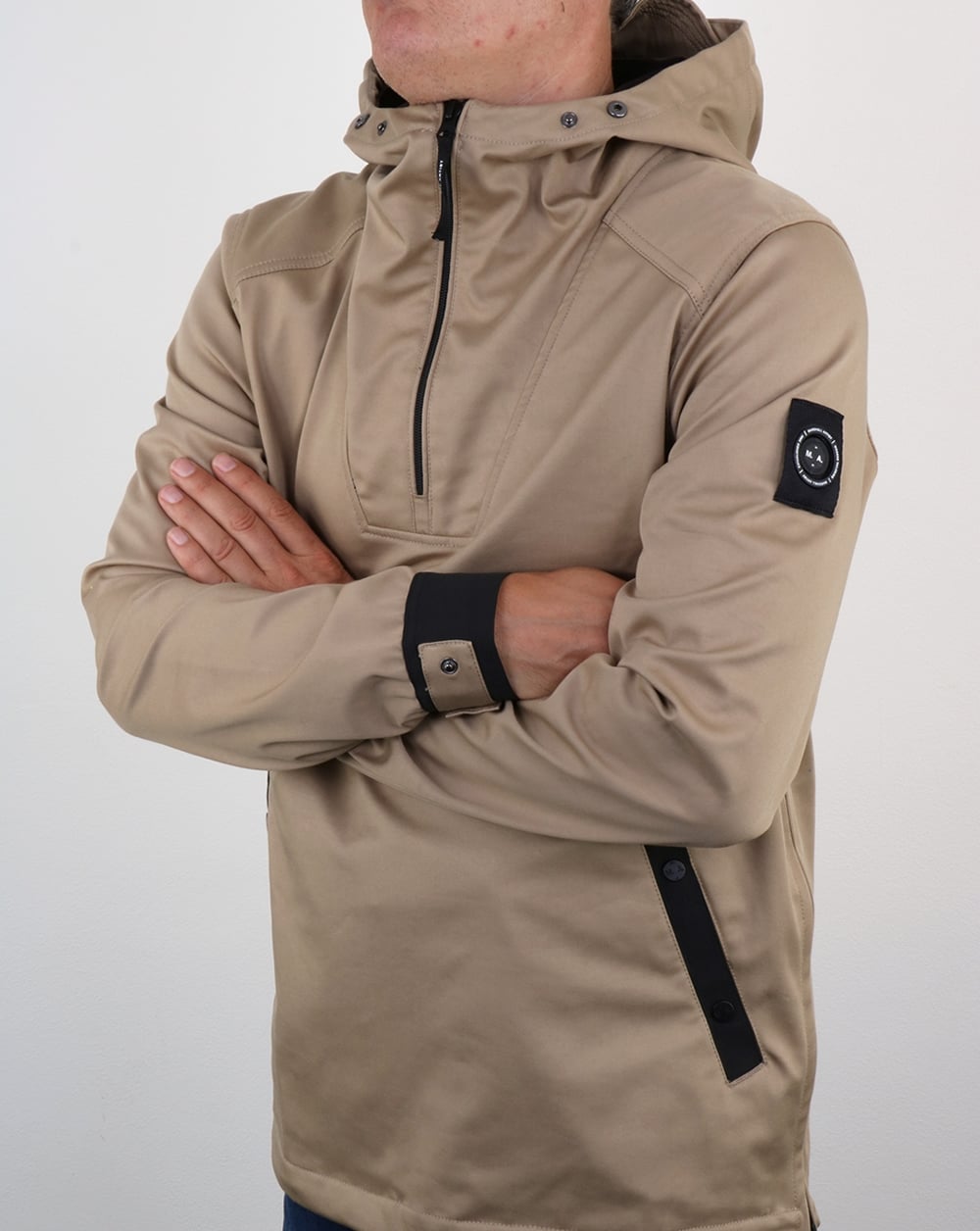 Marshall Artist British Microtwill 1/4 zip jacket Stone
