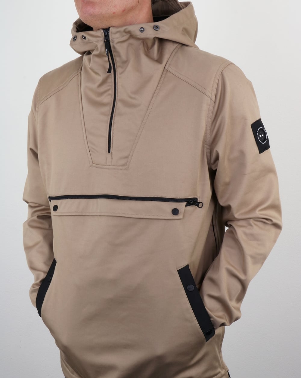 Marshall Artist British Microtwill 1/4 zip jacket Stone