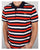 Lacoste Fine Stripe Polo Shirt Navy/red/white