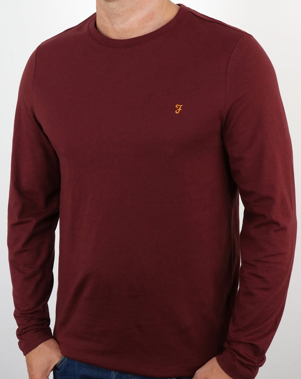 Farah Denny Long Sleeve T-shirt Farah Red Marl