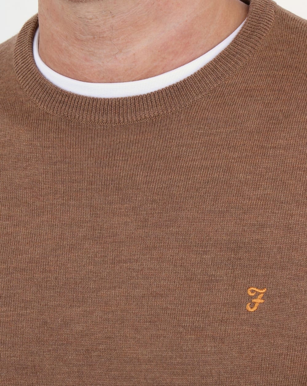 Farah Mullen Merino Jumper Camel