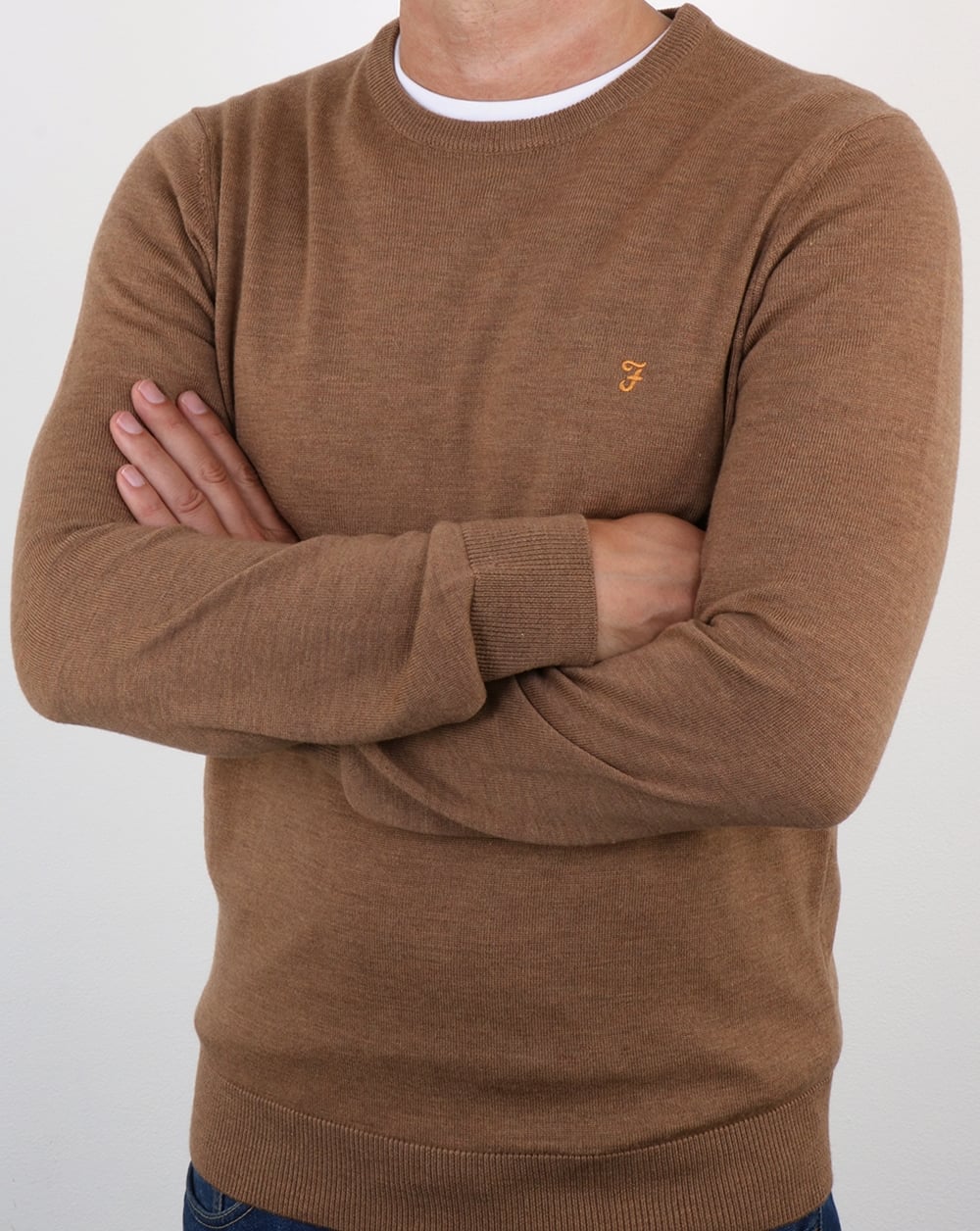 Farah Mullen Merino Jumper Camel