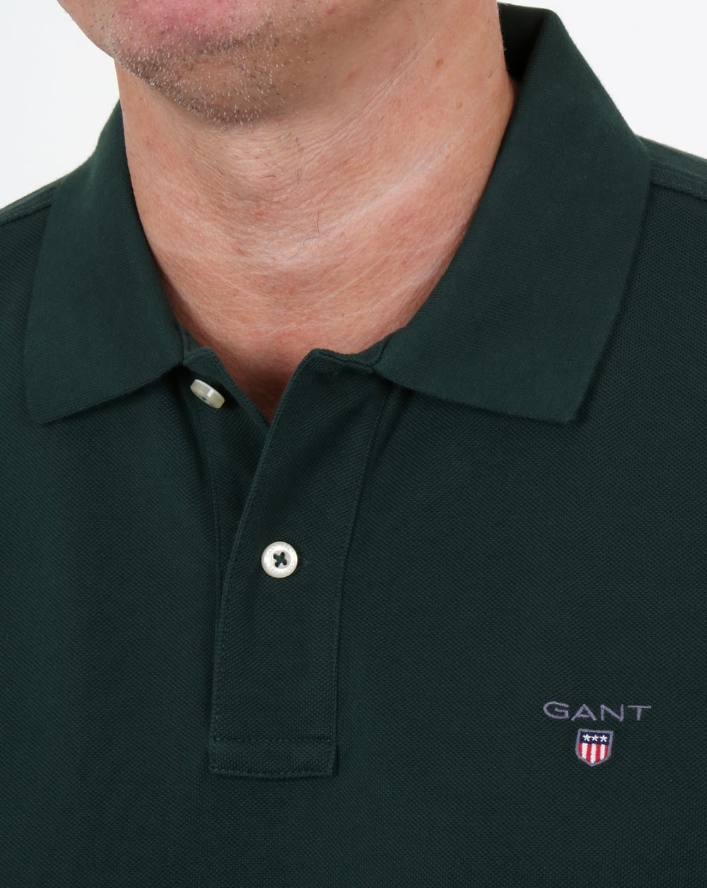 Gant Pique Rugger Polo Tartan Green