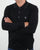 Pretty Green Tilson Long Sleeve Knitted Polo Black