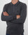 Pretty Green Tilson Long Sleeve Knitted Polo Dark Grey Marl
