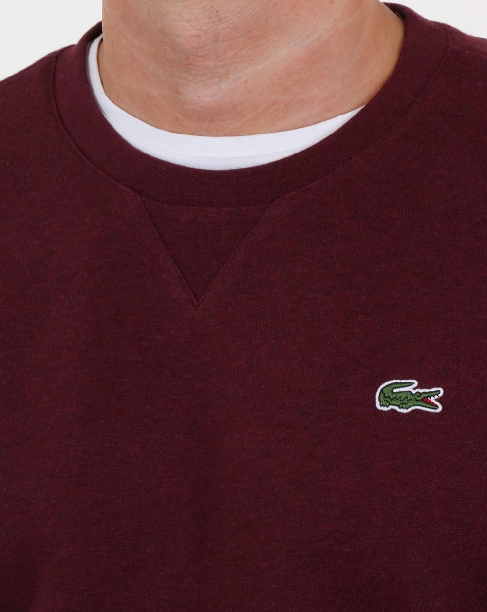 Lacoste Crew Neck Sweatshirt Deep Red Marl