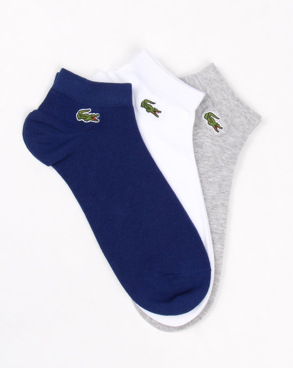 Lacoste Low Cut Socks 3 Pack White/grey/blue