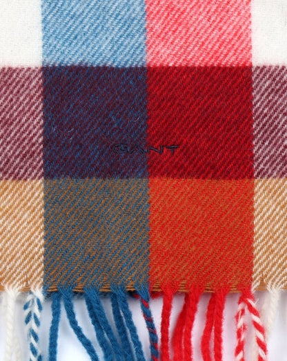 Gant Multicheck Scarf Bright Red