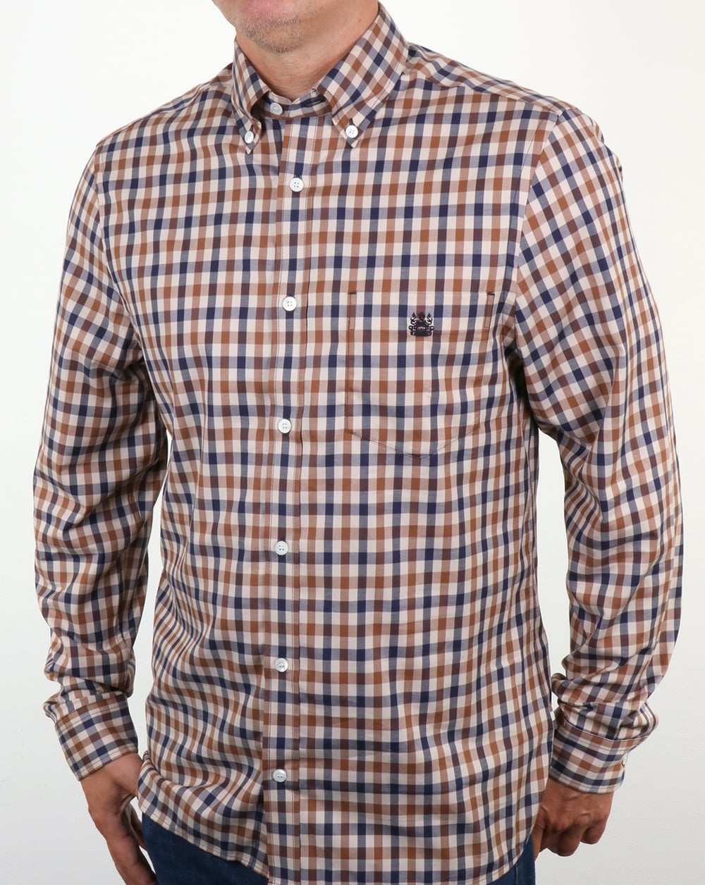 Aquascutum York Club Check Shirt Vicuna