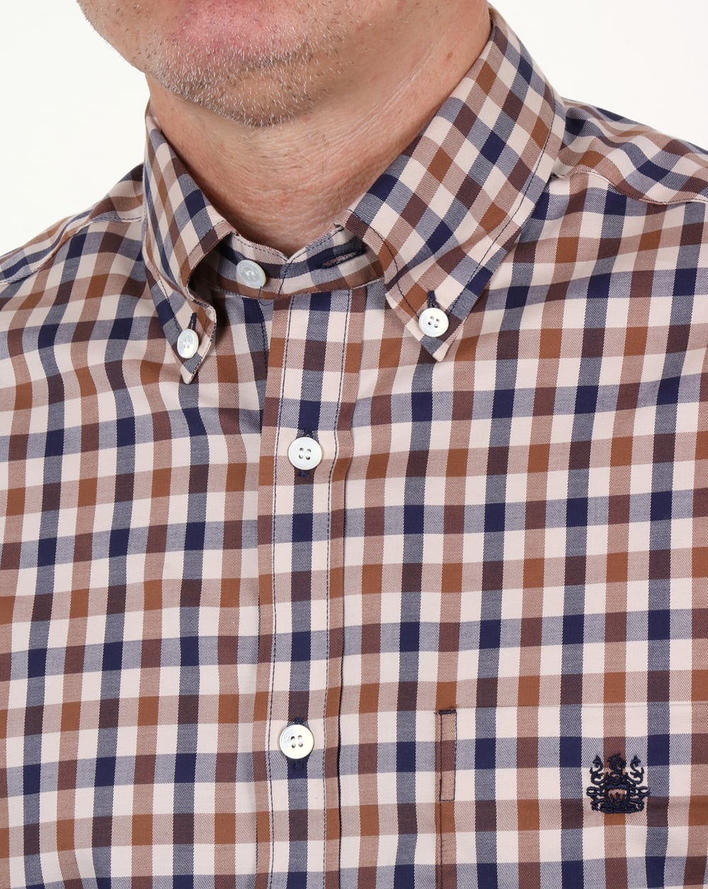 Aquascutum York Club Check Shirt Vicuna