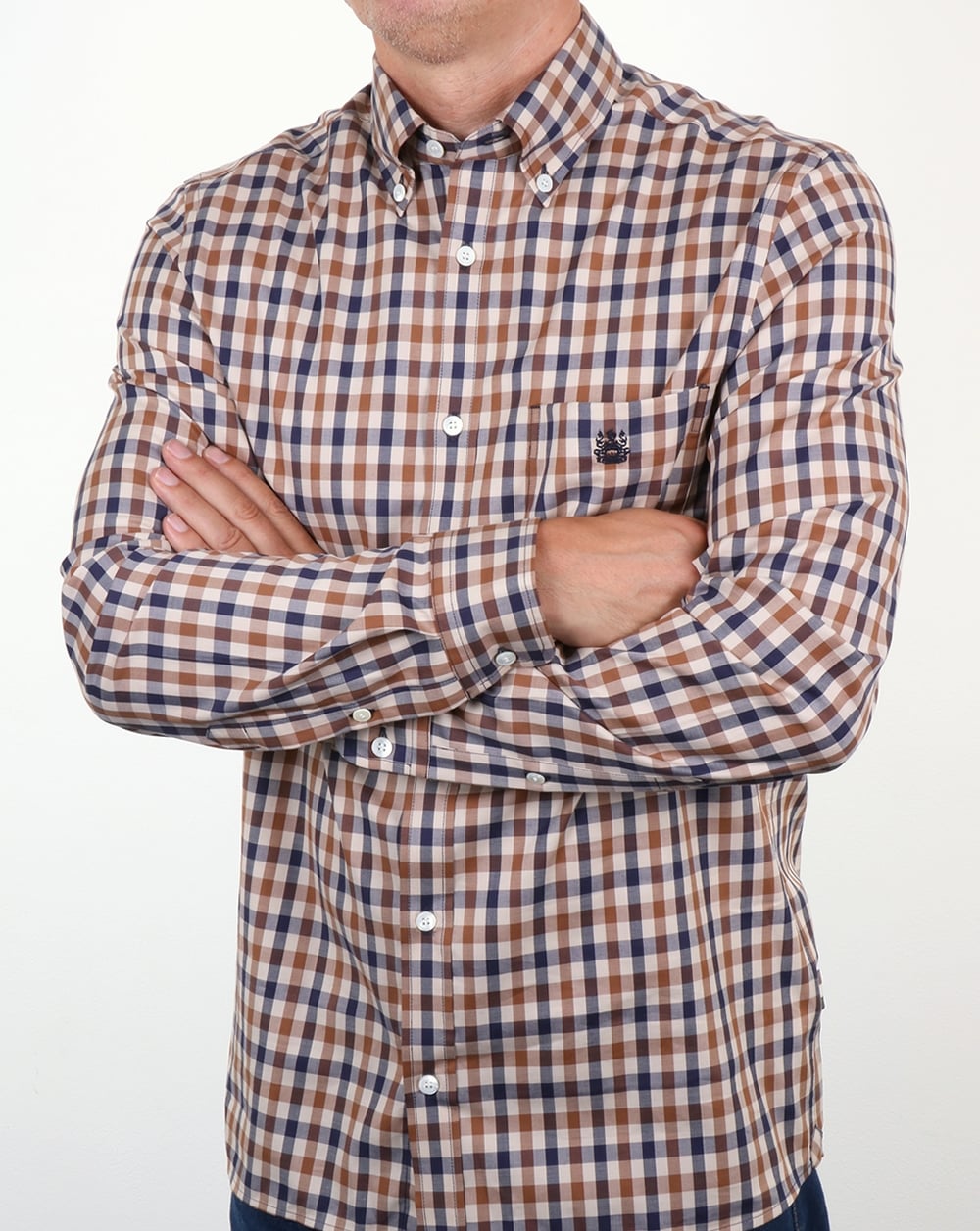 Aquascutum York Club Check Shirt Vicuna