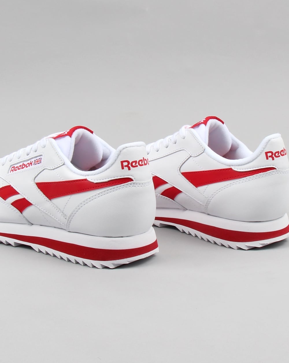 Reebok CL Ripple Leather Trainers White/Red