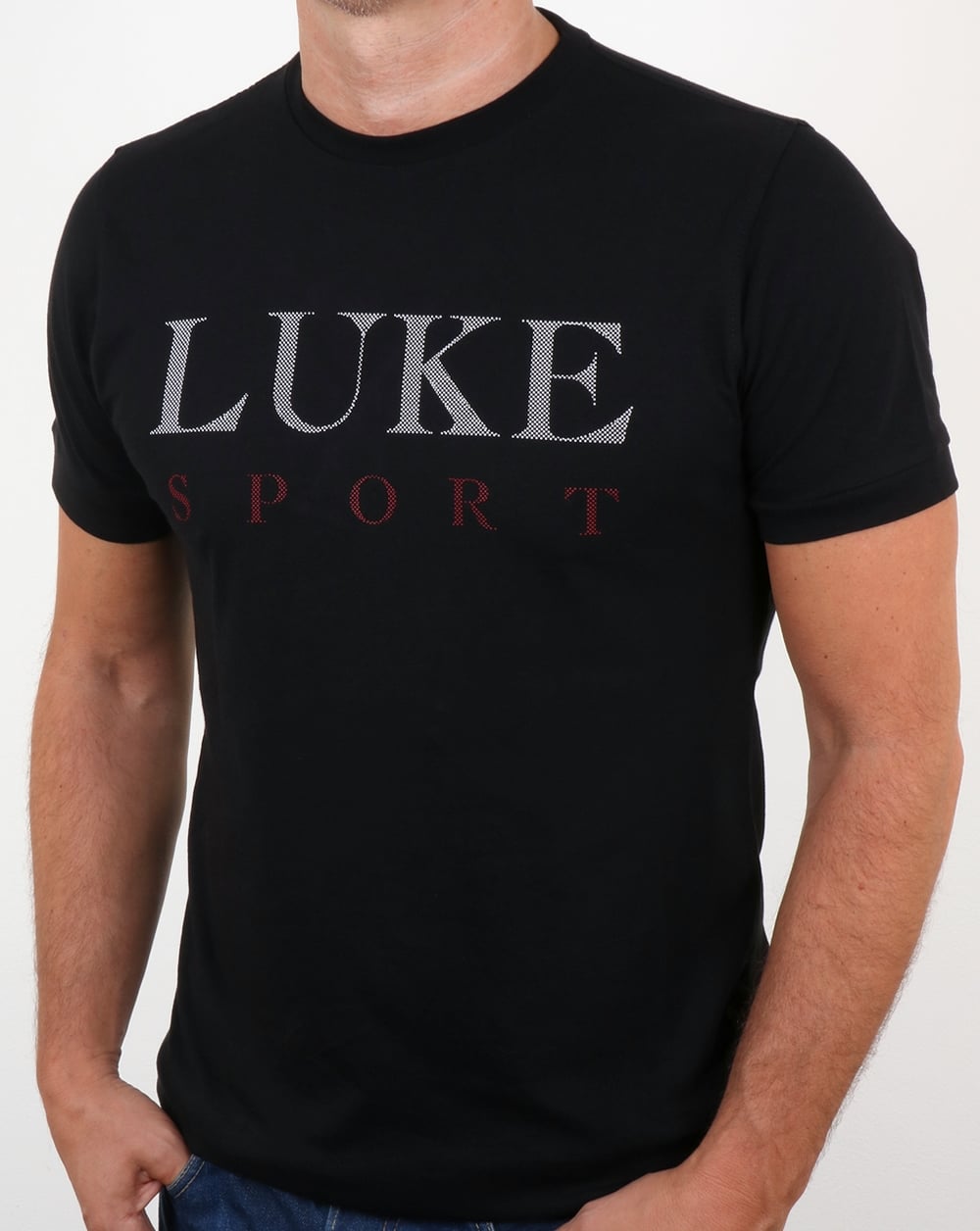 Luke Max Raised Print T Shirt Black