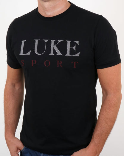 Luke Max Raised Print T Shirt Black