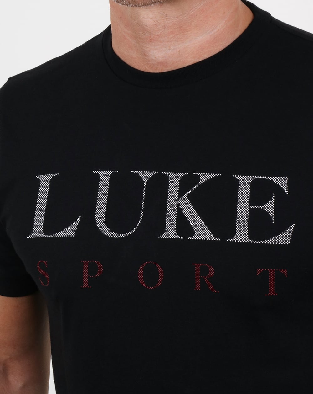 Luke Max Raised Print T Shirt Black