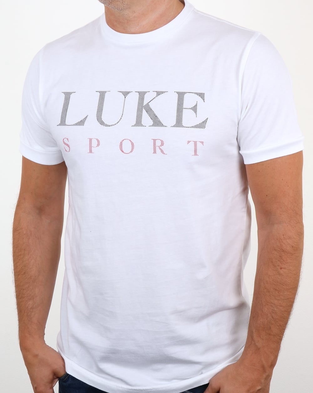 Luke Max Raised Print T Shirt White