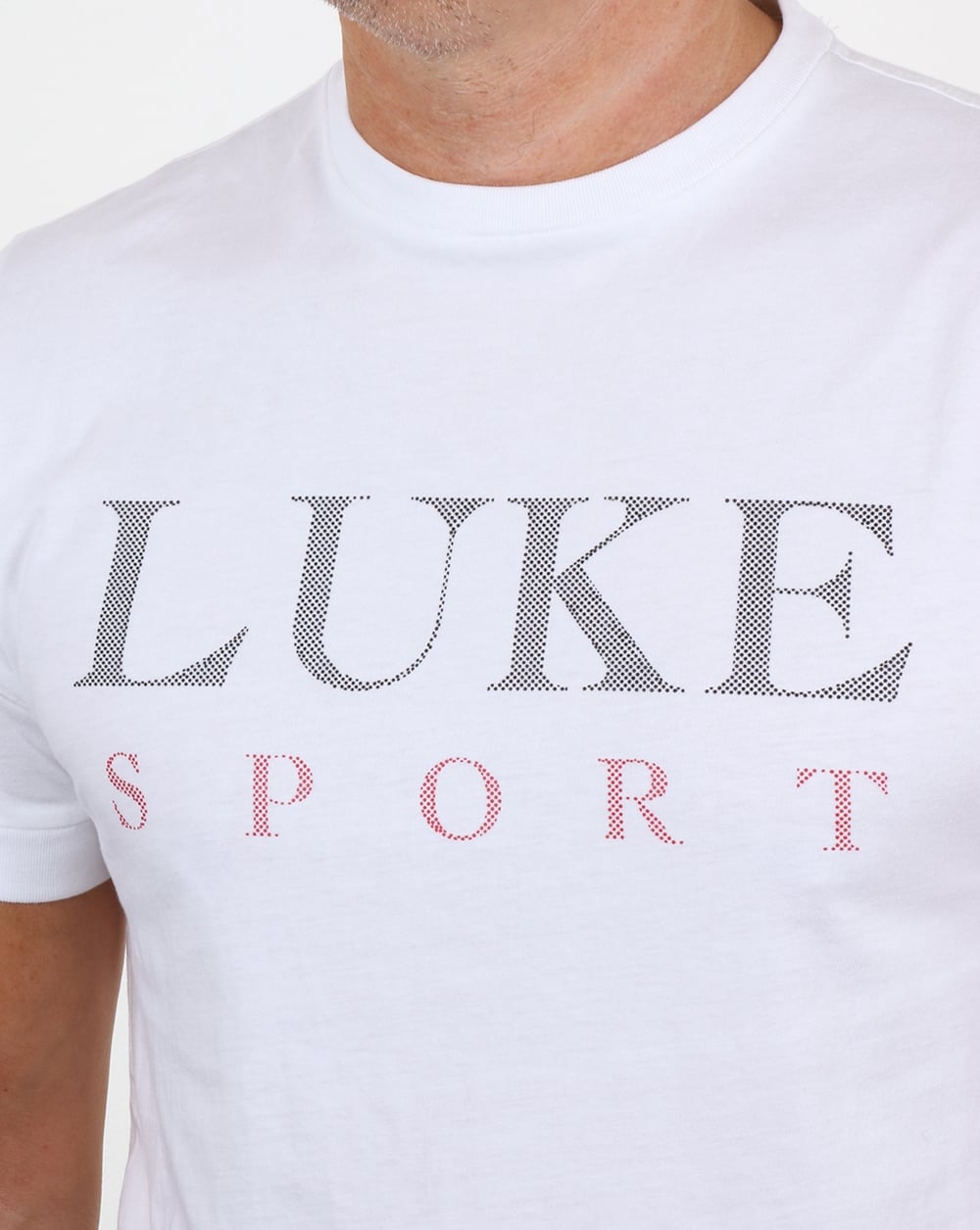 Luke Max Raised Print T Shirt White