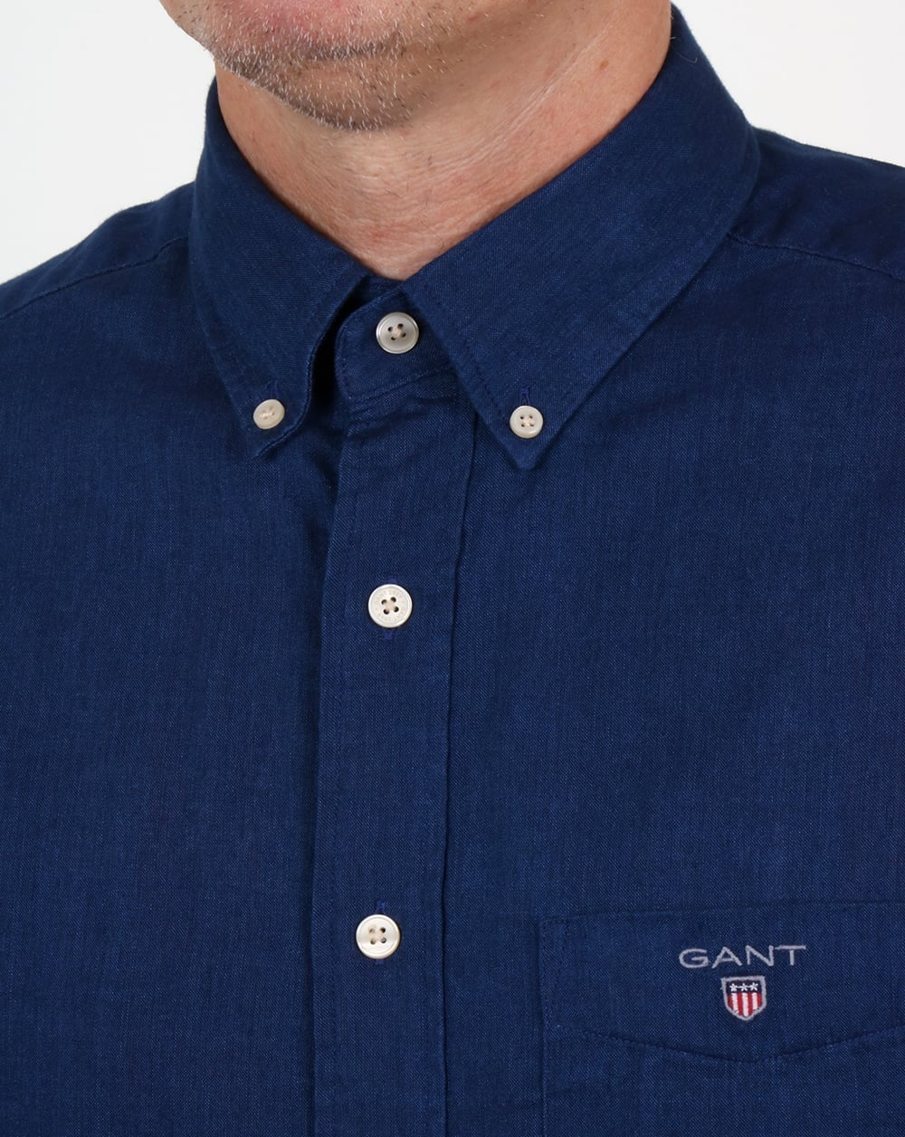 Gant Winter Double Face Check Shirt Dark Indigo