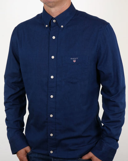 Gant Winter Double Face Check Shirt Dark Indigo