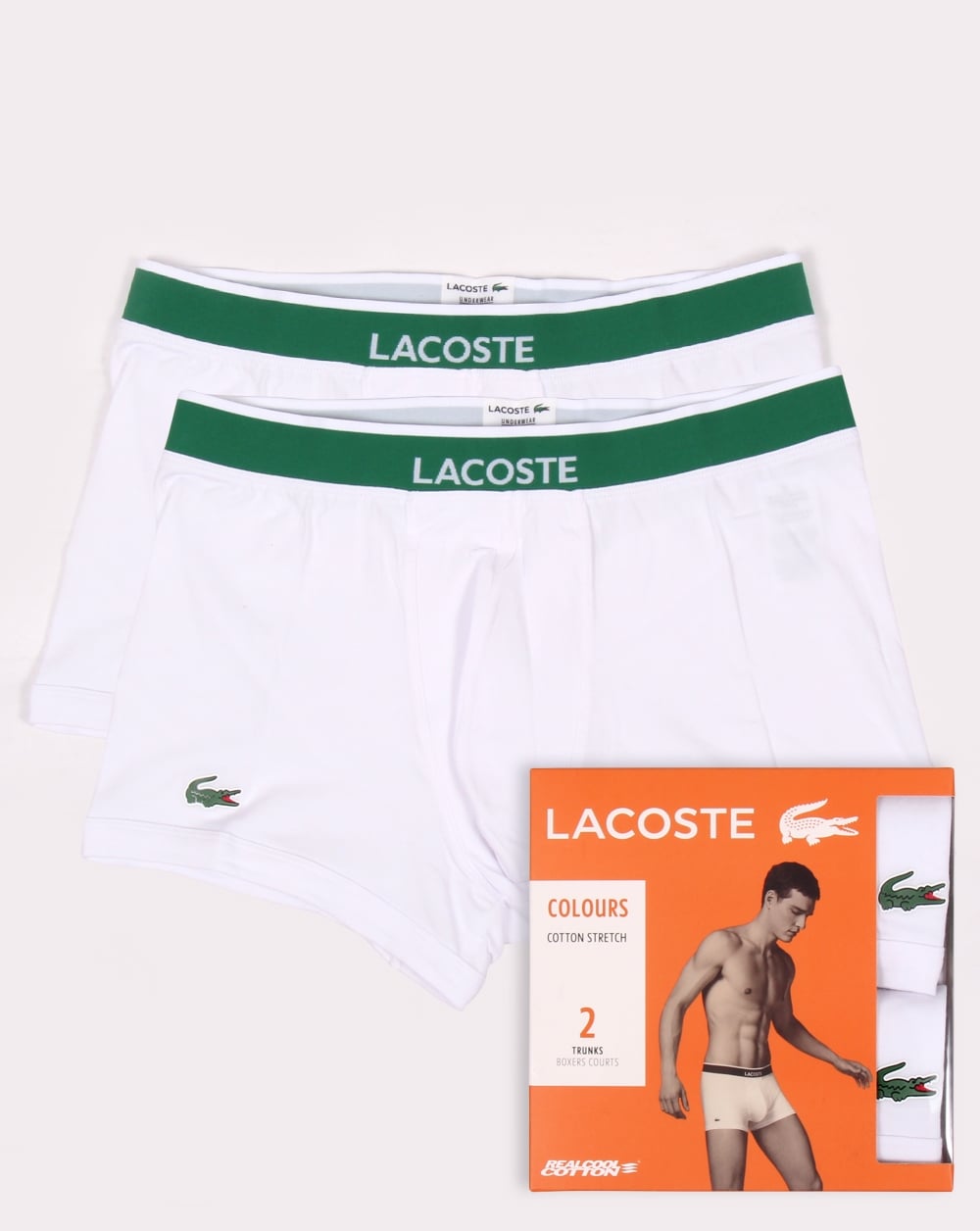 Lacoste Twin Pack Boxer Shorts White