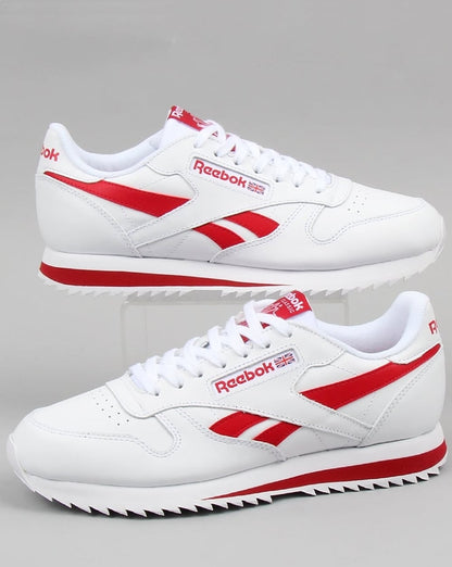 Reebok CL Ripple Leather Trainers White/Red