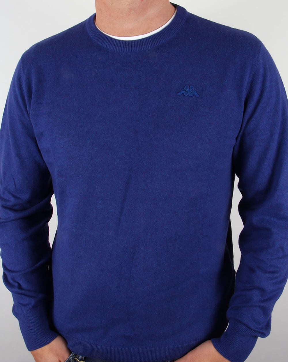 Robe Di Kappa Cotton Cashmere Crew Neck Jumper Dark Royal Blue